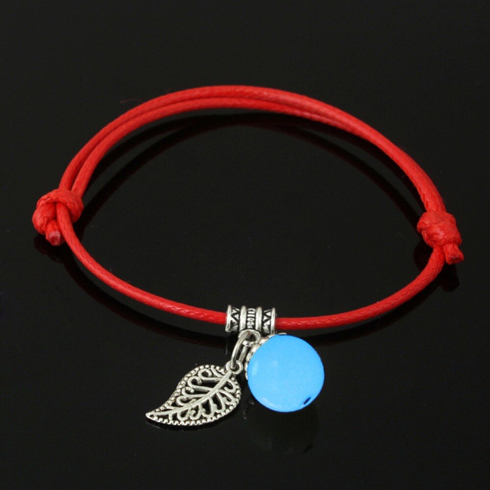 Moda luminosa grânulo folha pingente pulseira homens trançado corda corrente casal o ano de nascimento pulseira para mulher estudante jóias