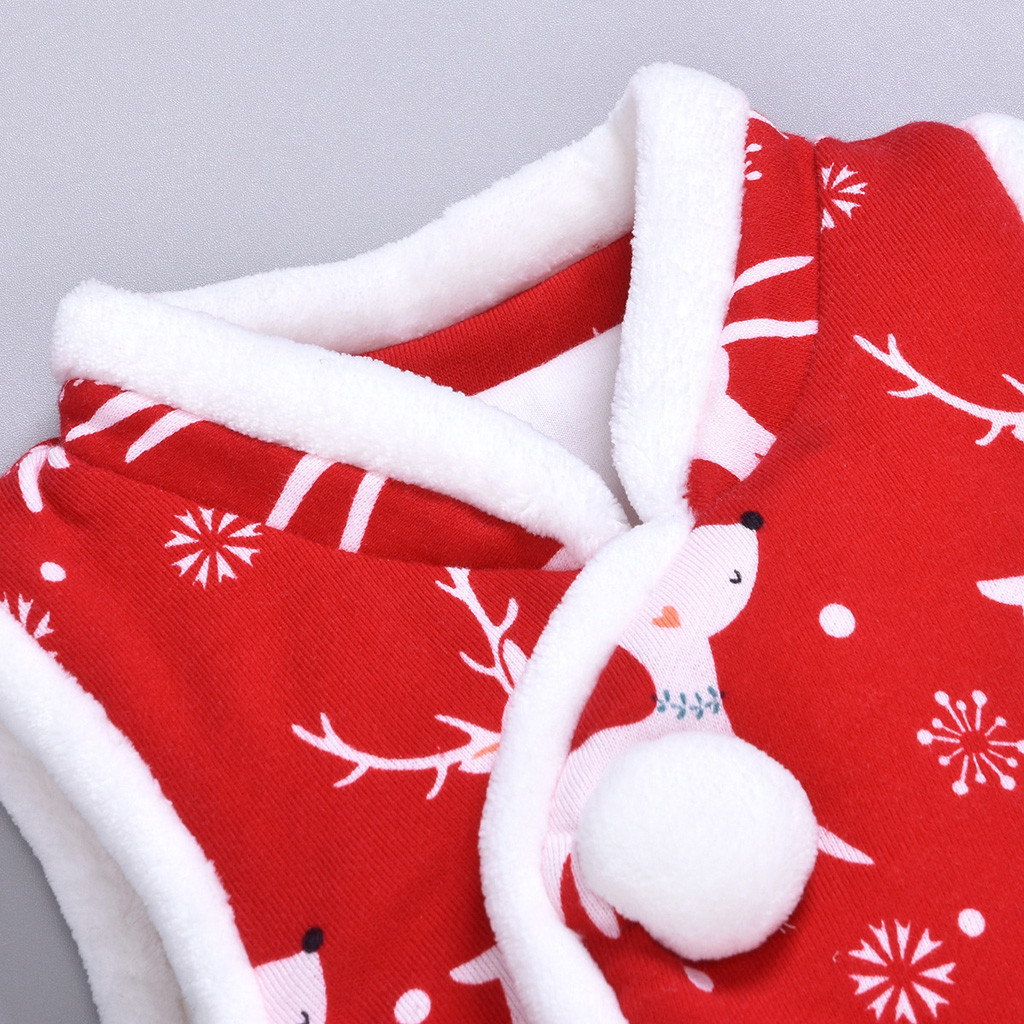 Winter Infant Vest Jacket Toddler Kids Baby Boy Girls sleeveless Waistcoat Coat Jacket Deer Christmas Cartoon Outwear Clothes#g4