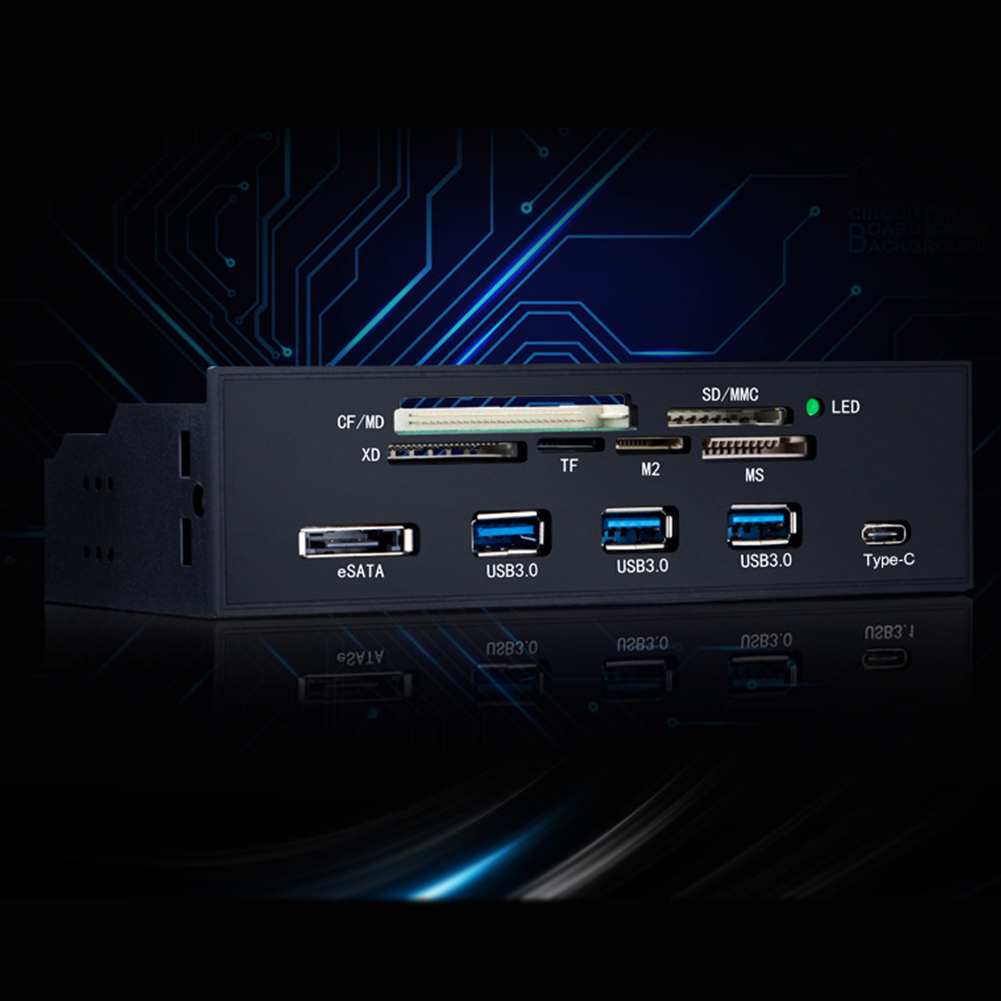Multi-port pc frontpanel intern usb 3.0 esata typ-c tf sd-kortläsarnav