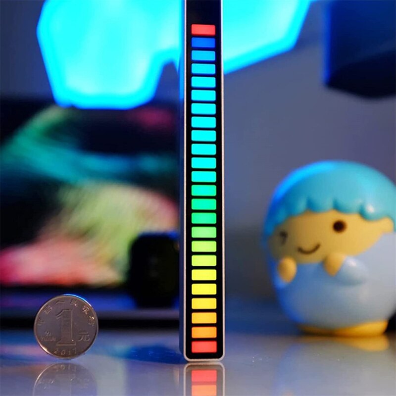 Visualisation du rythme de battement de musique, commande vocale, capteur de son, lumière, pour ordinateur de bureau, voiture, barre lumineuse RGB, affichage LED