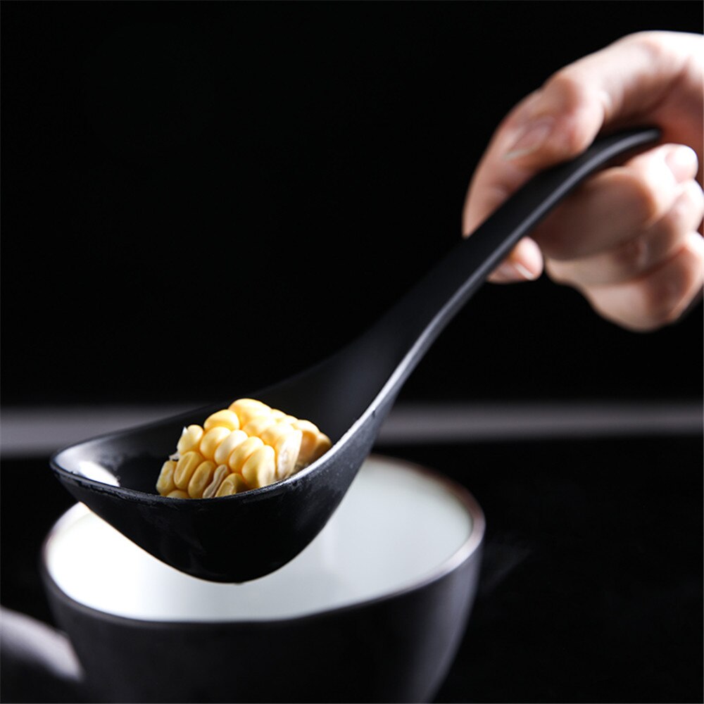 Zwart Wit Rijst Pollepel Soeplepel Plastic Non-stick Hangable Scoop Voedsel Serveren Lepels Servies Keuken Benodigdheden Koken Tool