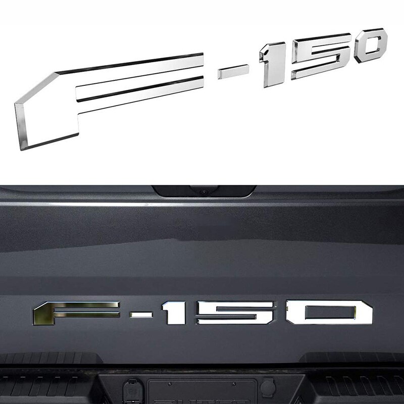 Lijm F150 Achterklep Insert Overlay Letters, 3D F150 Embleem, achterklep Decal Letters Voor F150 (Chrome): Default Title