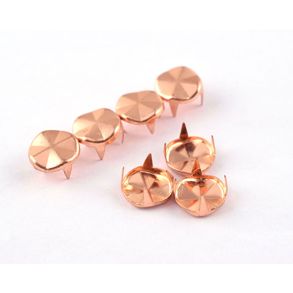 Remaches redondos de 9mm para uñas, tachuelas de cúpula redonda de 4 garras, tachuelas de Metal, bolso, cinturón, fabricación de artesanía de cuero