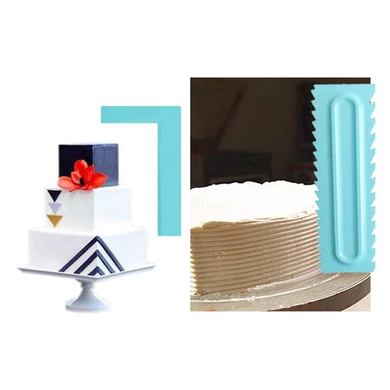 Decorating Comb & Icing Smoother, Cake Scraper Cream Buttercream Fondant Edge Smoothing Polisher Tool, Set of 5