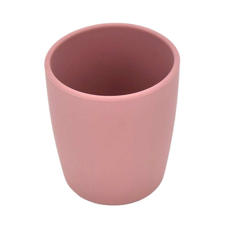Gobelet à eau en Silicone de couleur Pure pour bébé, Anti-brûlure, de alimentaire, pour apprendre à boire, pour enfants, BPAFREE: Bean Pink Cup