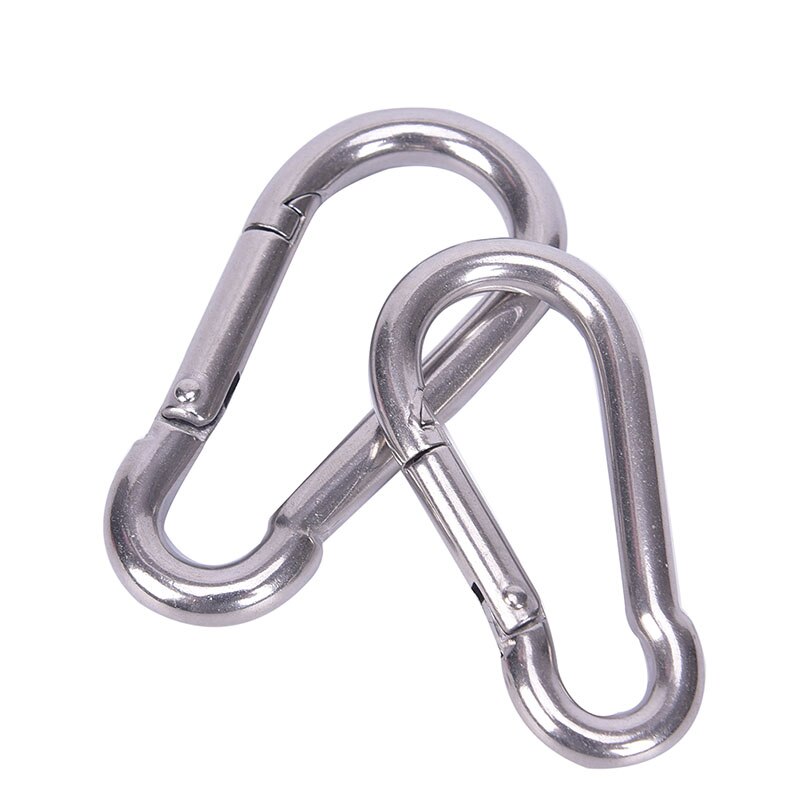 Mosquetón con resorte de acero inoxidable 304, herramienta múltiple, accesorios para escalada en roca, gancho de presión, llavero, cierre de eslabón rápido, 5 tipos, 1 ud.