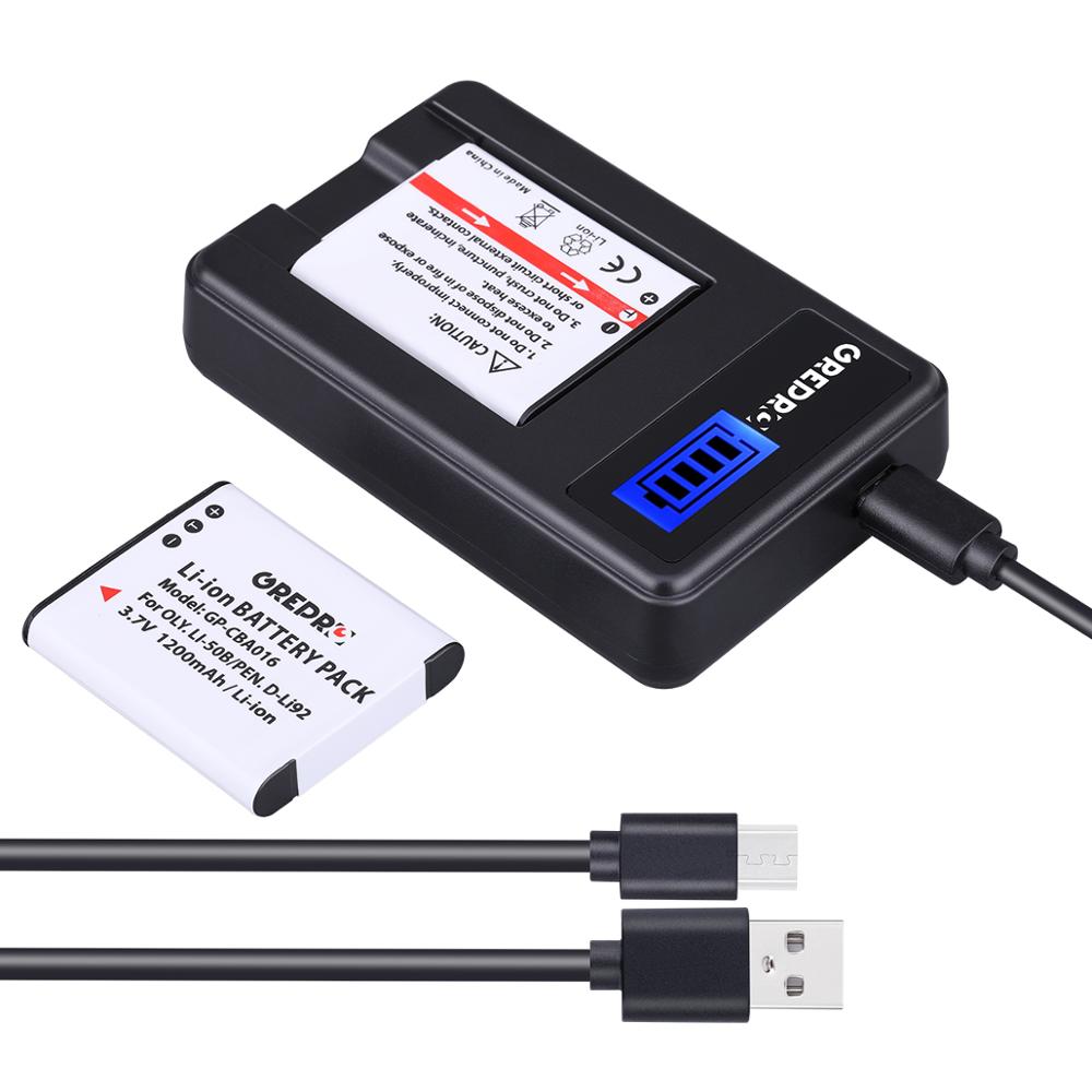 Li-50B D-Li92 Li50B Li 50B Batterij + Lcd Usb Lader Voor Olympus Sp 810 800UZ U6010 U6020 U9010 SZ14 SZ16 d755 U1010 SZ30 SZ20