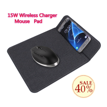 Alfombrilla de ratón de carga inalámbrica Qi de 15W, cargador inalámbrico de teléfono móvil de tela plegable para iPhone 13, 12, 11 pro, 8plo Max, Samsung S21, S20