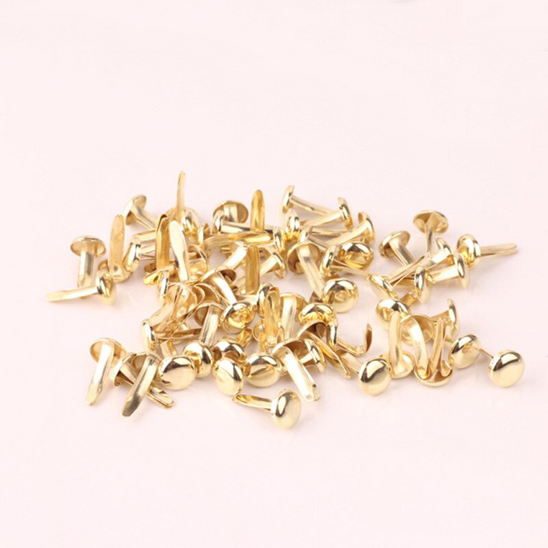 100Pcs Mixed Color 5mm Metal Round Brads Scrapbook Brads Paper Craft Decoration Embellishment Fastener DIY Metal Brads Crafts: 2 as photo