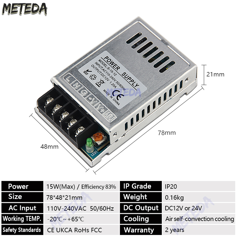 DC 12 V 24V zasilacz impulsowy 2A 3A 4A 5A 8A 10A 15A 20A 25A 30A 40A moc transformatora zasilacz 12 V V 220V robić 12 V AC-DC: Brązowy / 12 v