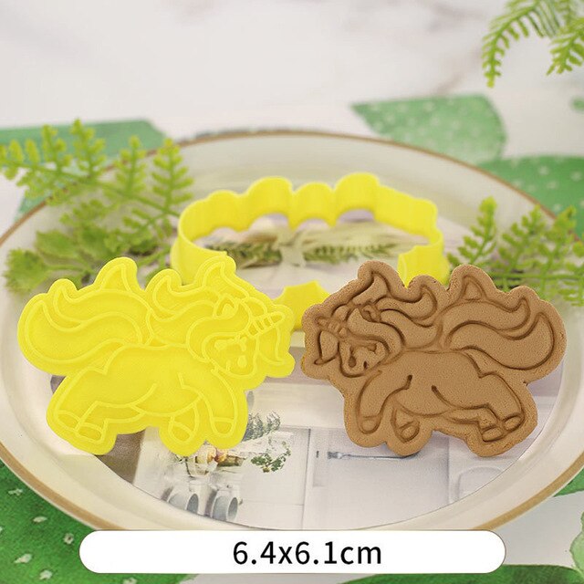 Einhorn bilden Cookie Schneider Kunststoff 3D Karikatur Pressable Keks bilden Cookie Stempel Küche Backen Gebäck Backformen Werkzeug: Stil 9