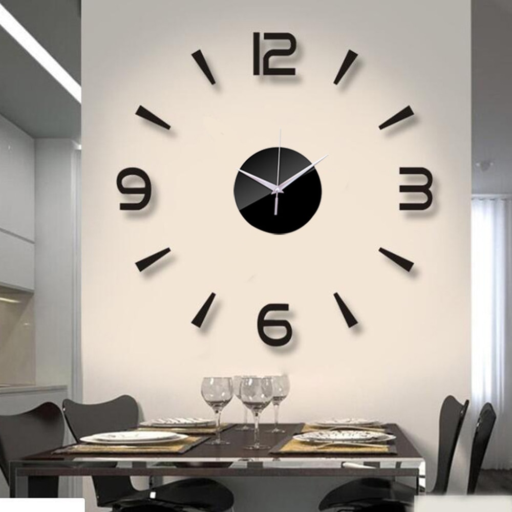 Mini Hause Wanduhr 3D DIY Acryl Spiegel Aufkleber Selbst Klebe Für Home Dekoration Wohnzimmer Quarz Nadel Hängen Uhr