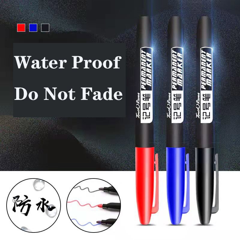 100Stck/einstellen dauerhaft Marker Stift Feine Punkt Wasserdicht dünn Feder Rohöl Feder Schwarz Blau verrotten 1,5mm Verwenden für Glas, leder, Holz, stahl