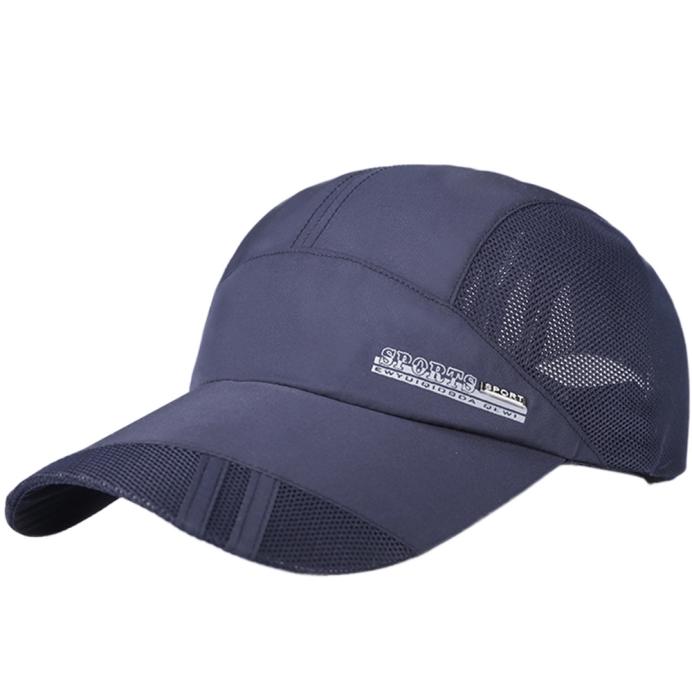 Hat Men Sunhat Adult Mesh Hats For Women Quick-Dry Collapsible Sun Hat Outdoor Sunscreen Baseball Cap: Navy