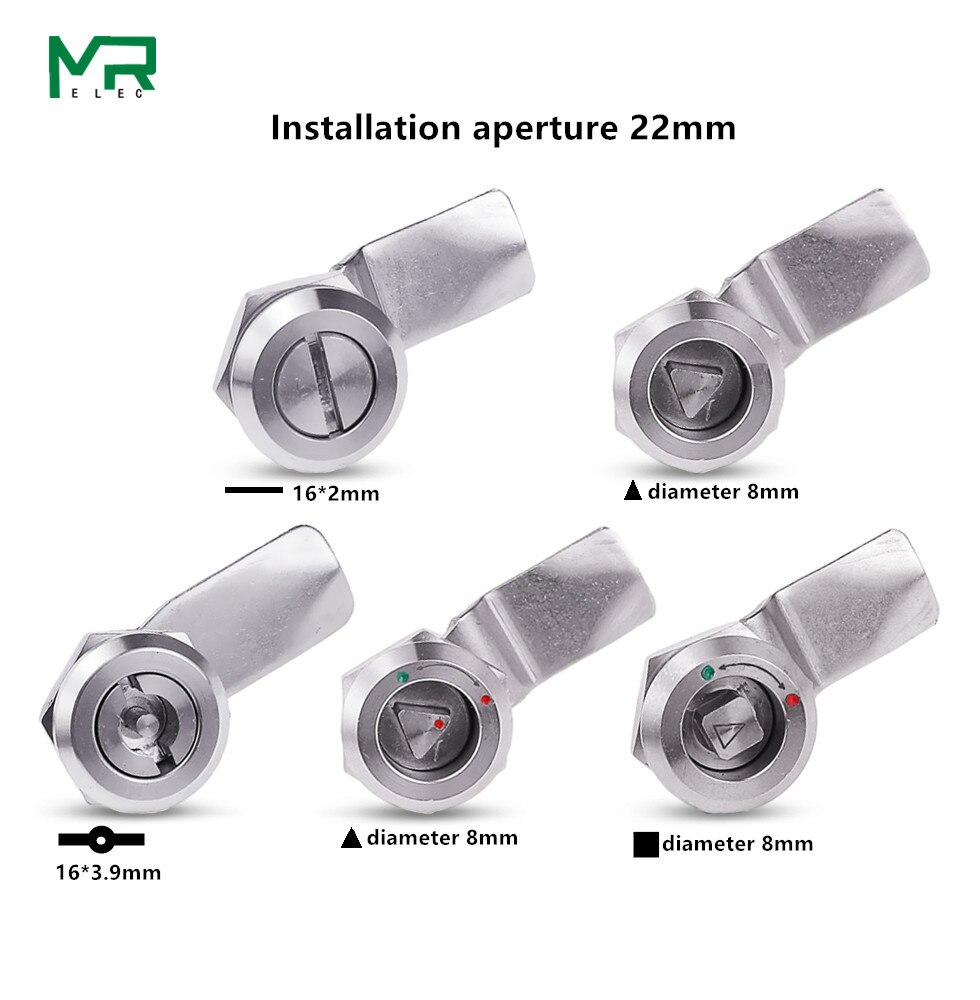 1set 22mm installation Power distribution cabinet lock panel lock 304 stainless steel lock, cam cabinet lock,, tin box,
