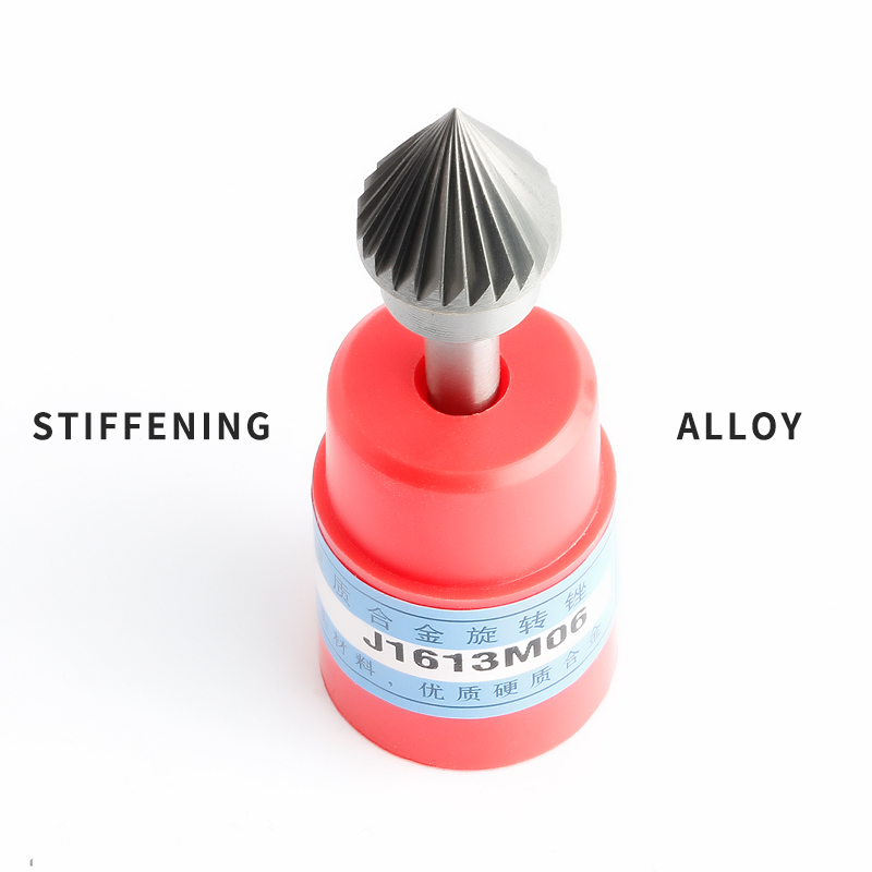 Outil de sculpture sur bois dur en acier au tungstène, outil de forage rotatif en alliage conique à 60 degrés, fraise de type J, meulage de l'acier noir, 1 pièces