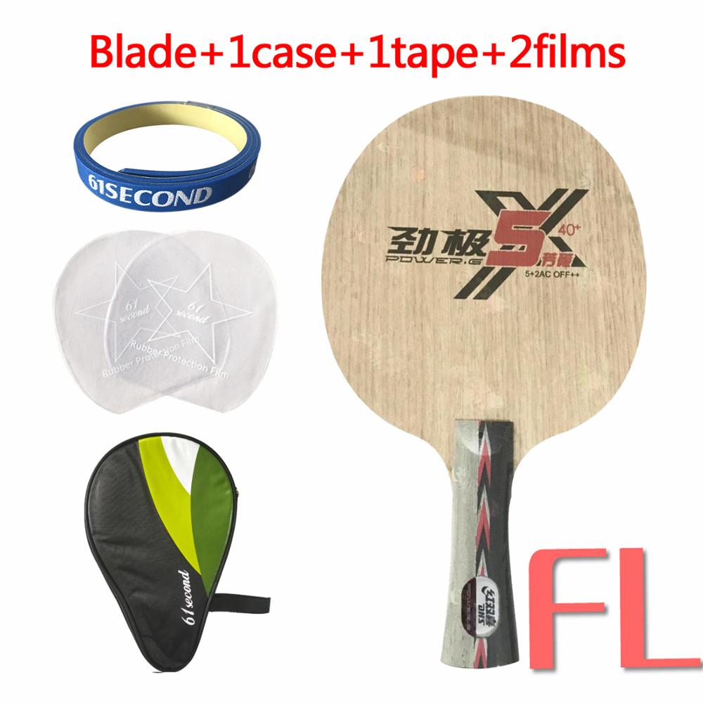 Dhs POWER-G 5X PG5-X Pg 5 X Tafeltennis Blade Arylaat Carbon Alc Racket Ping Pong Bat Paddle: FL with H 1case