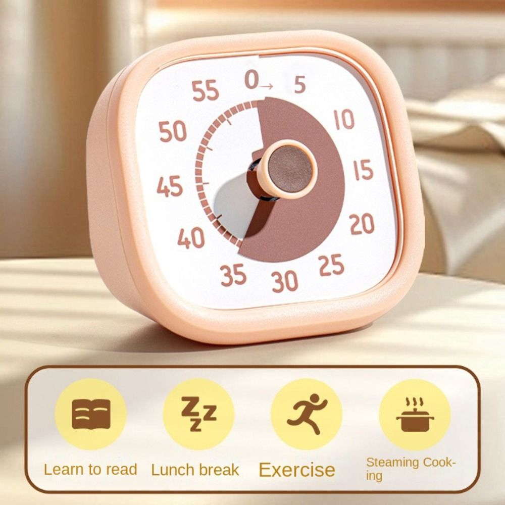 Square 60 Minutes Visual Timer Ultra Silent Visualization Countdown Timer Self-discipline Alarm Clock Kitchen Timer Reading Room