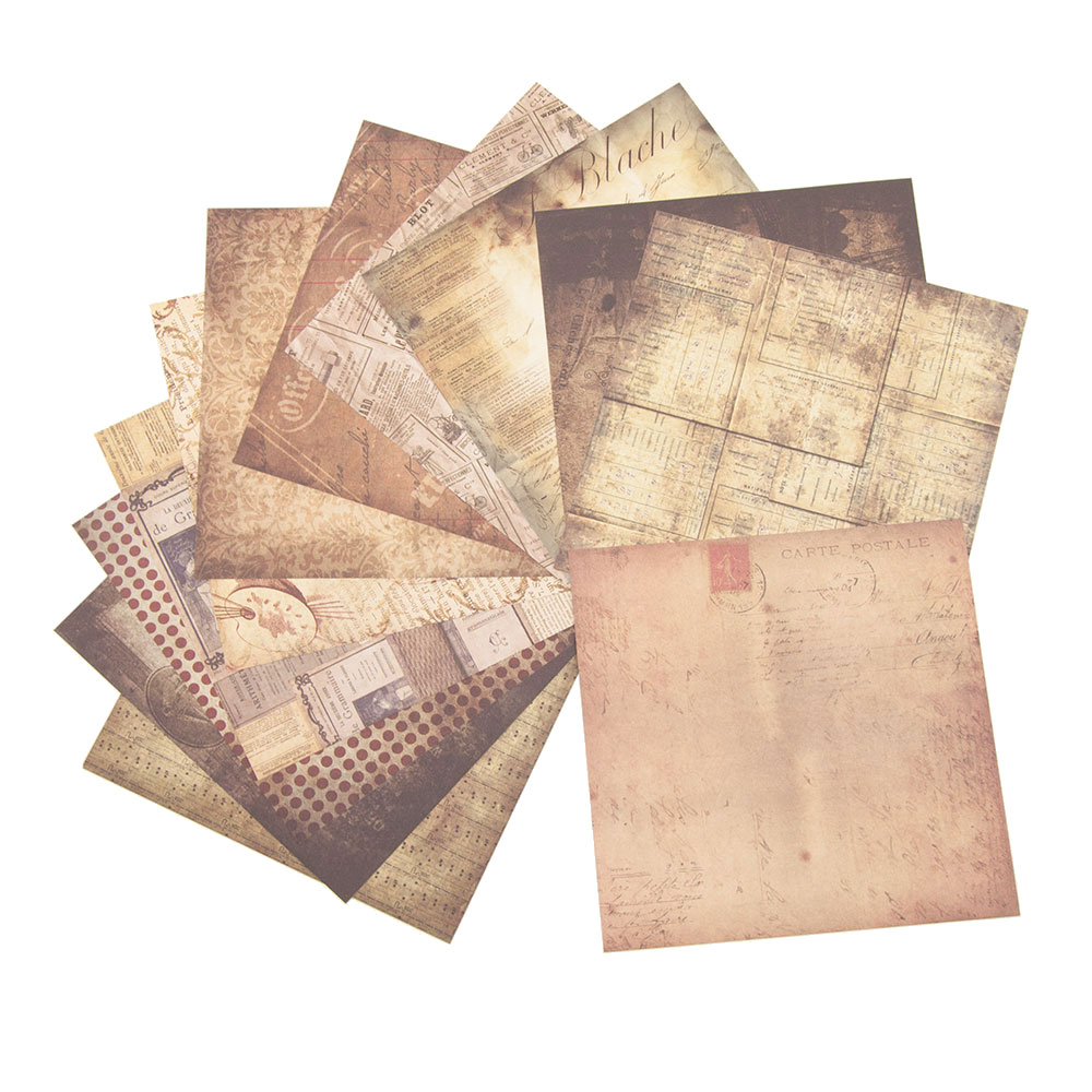 Ahomash Vintage Materiaal Achtergrond Papier Junk Journal Scrapbooking Decoratieve 24 Vellen Diy Fotoalbums Papieren Kaart Maken