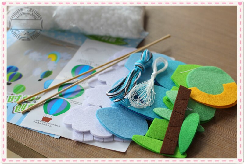 Luftballong barn nonwoven filt tysta leksaker vindklockor för barn tidigt utbildningsmaterial paket mamma sy för baby