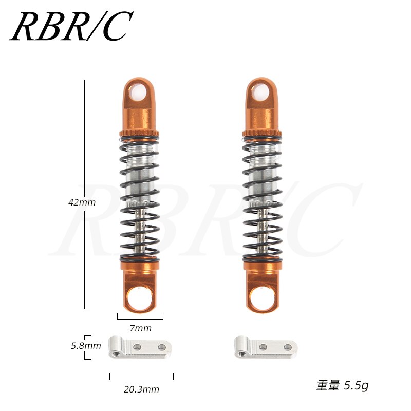 Rbr/c R493リアアクスル金属ショックアブソーバーアップグレードキットdiyアクセサリー四輪駆動クライミングrcカーマイクロトラックwpl 1 D12車