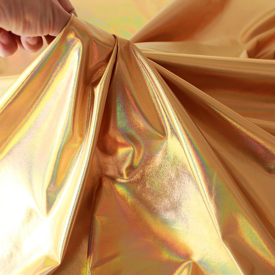 Holografische folie iriserende spandex stof, 2 -weg rekbaar voor doe-het-zelf podium leotard kostuum, 60 "breed per meter