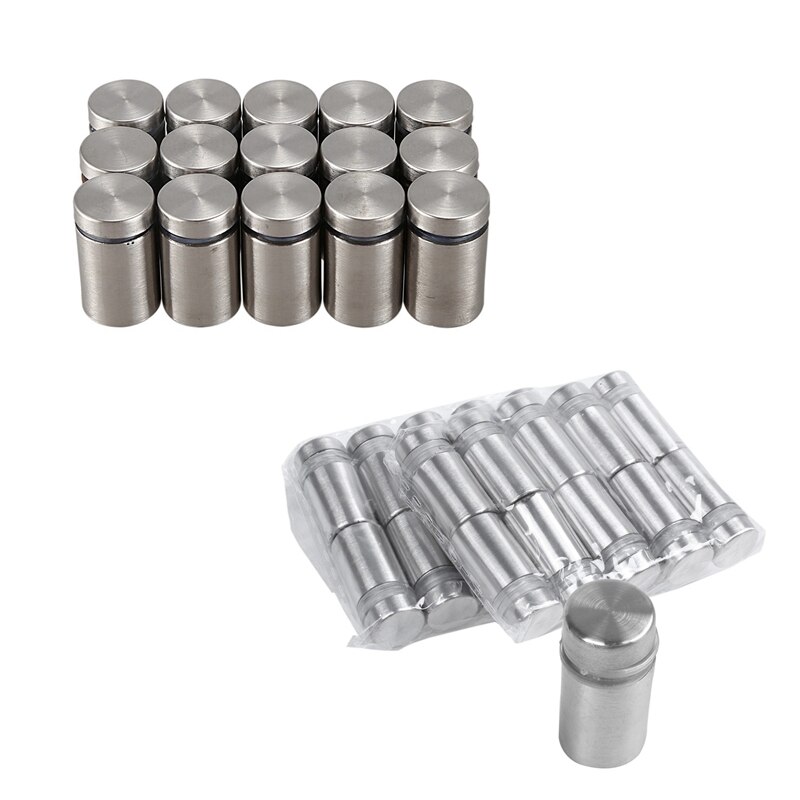 Entretoise en verre de 35 pièces: 20 pièces 12Mm x 22Mm matériel de entretoise en verre d'acier inoxydable et 15 pièces 19Mm x 30Mm matériel de montage mural en verre