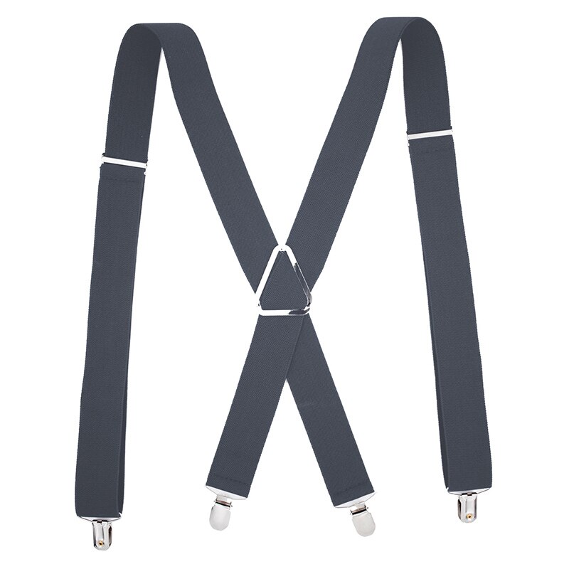 Nouvelle hommes pantalon sangle décontracté couleur unie hommes pantalon sangle avec 4 Clips élastique réglable pantalons bretelles