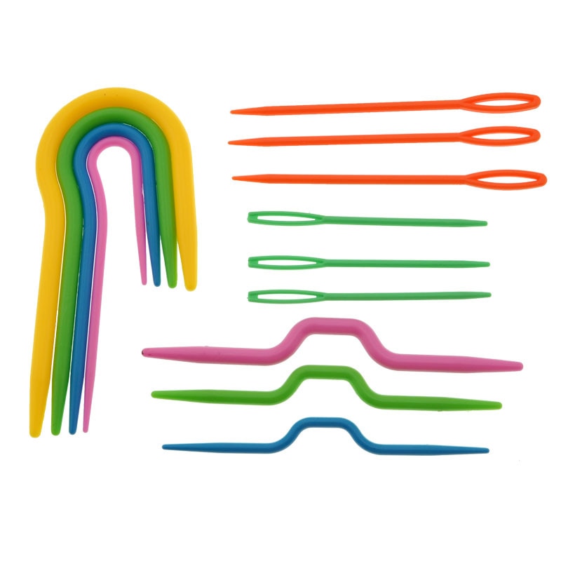 Ganchos de ganchillo curvos agujas de tejer de plástico para bufanda Manual suéter tejido torcido en forma de U DIY accesorio de herramientas de costura G