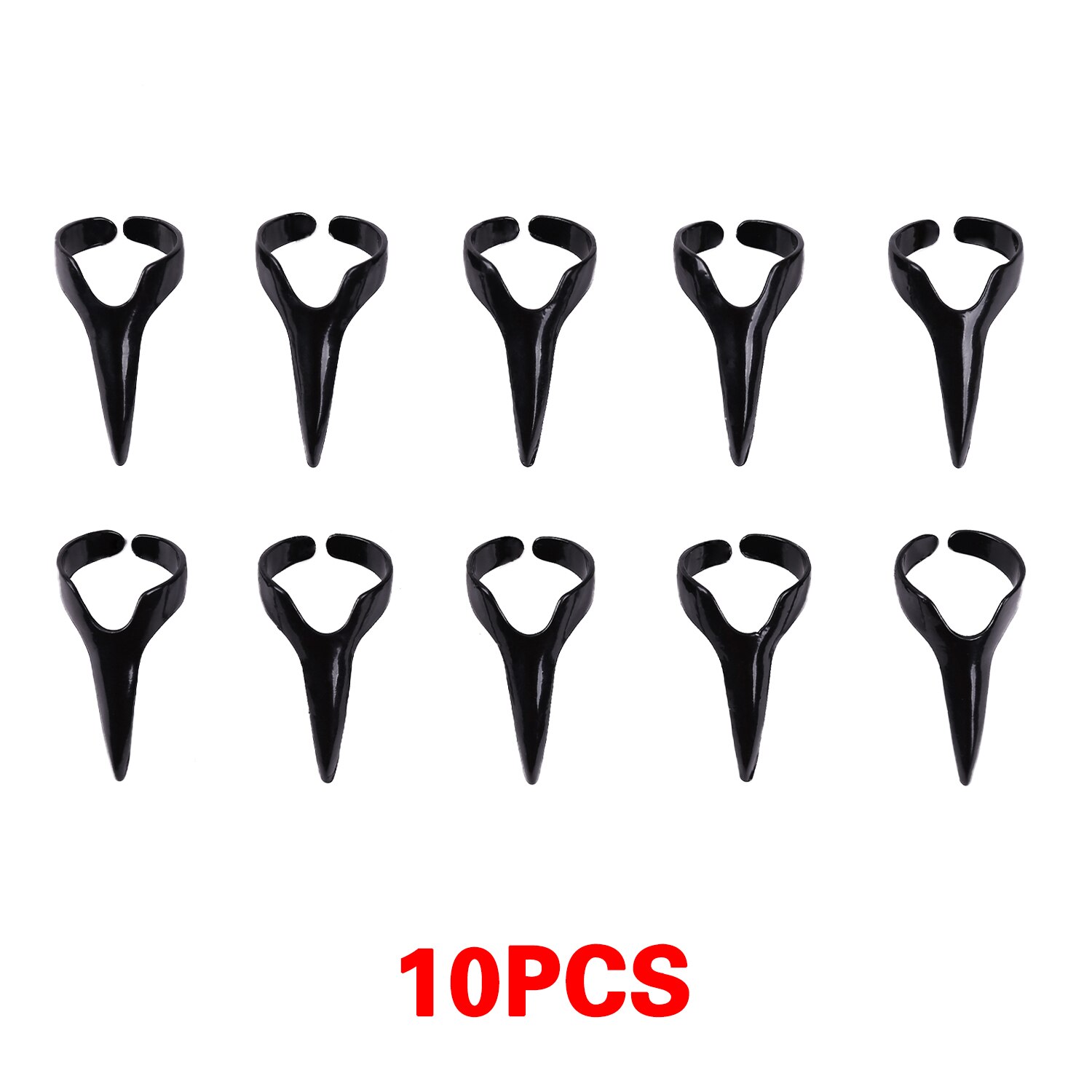 Haar Afscheid Tool Voor Vinger Voor Vlechten Haar Vlechten Accessoires Hairstylist Gevlochten Nagel Retro Haar Afscheid Tool: Black 10pcs
