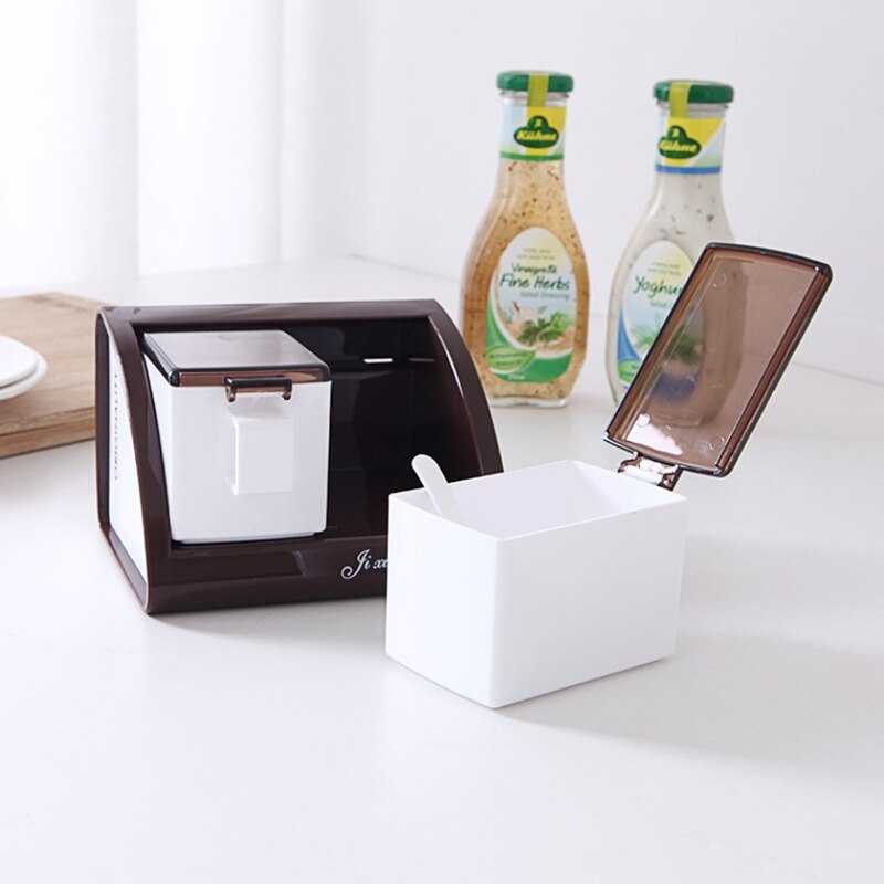 Spice Jar Seasoning Box 3/4Pcs Set Kitchen Spice Storage Bottle Jars Transparent PP Salt Pepper Cumin Powder Box Tool