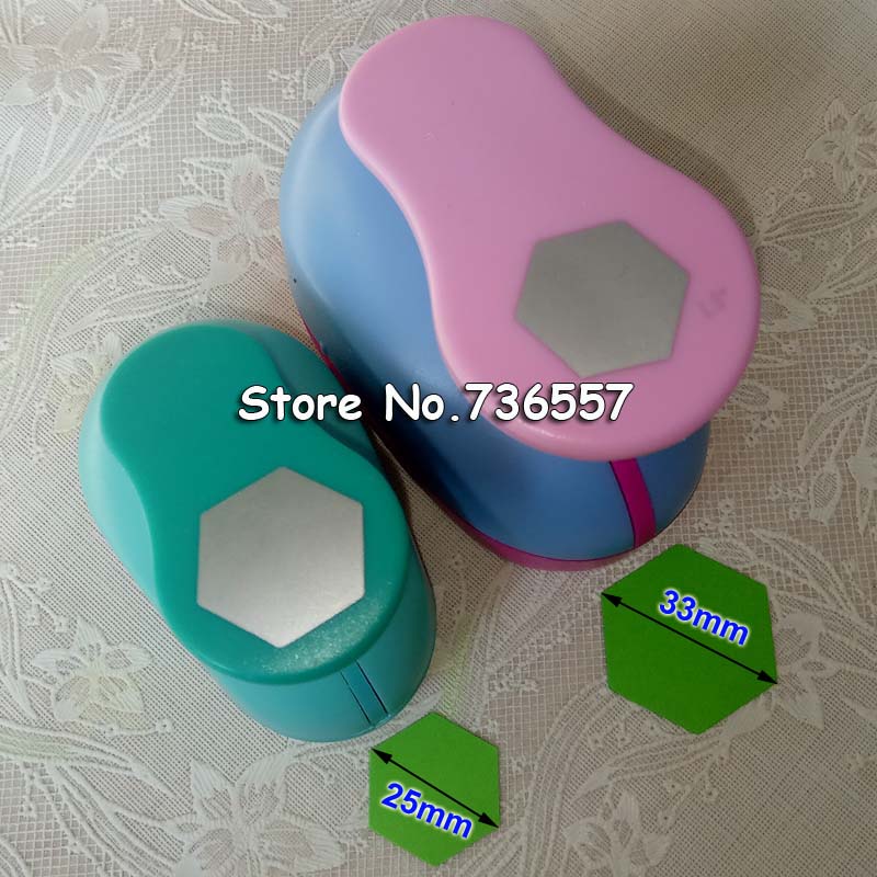 Poinçon hexagonal pour découpe de papier, dispositif de gaufrage pour scrapbook, poinçon de trous pour enfants, artisanat,: 25mm and 35mm