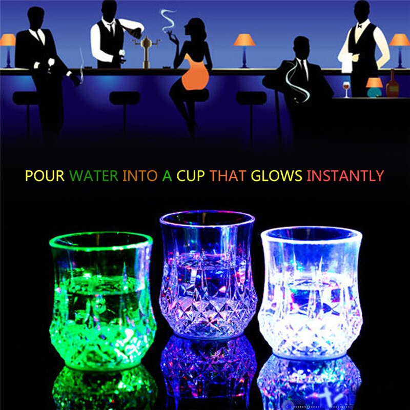 Light Up Beer Glass Whisky glass Shot Drink glass set Cup For Christmas,Party,Bar supplies set Club LED Automatic Flashing Cup