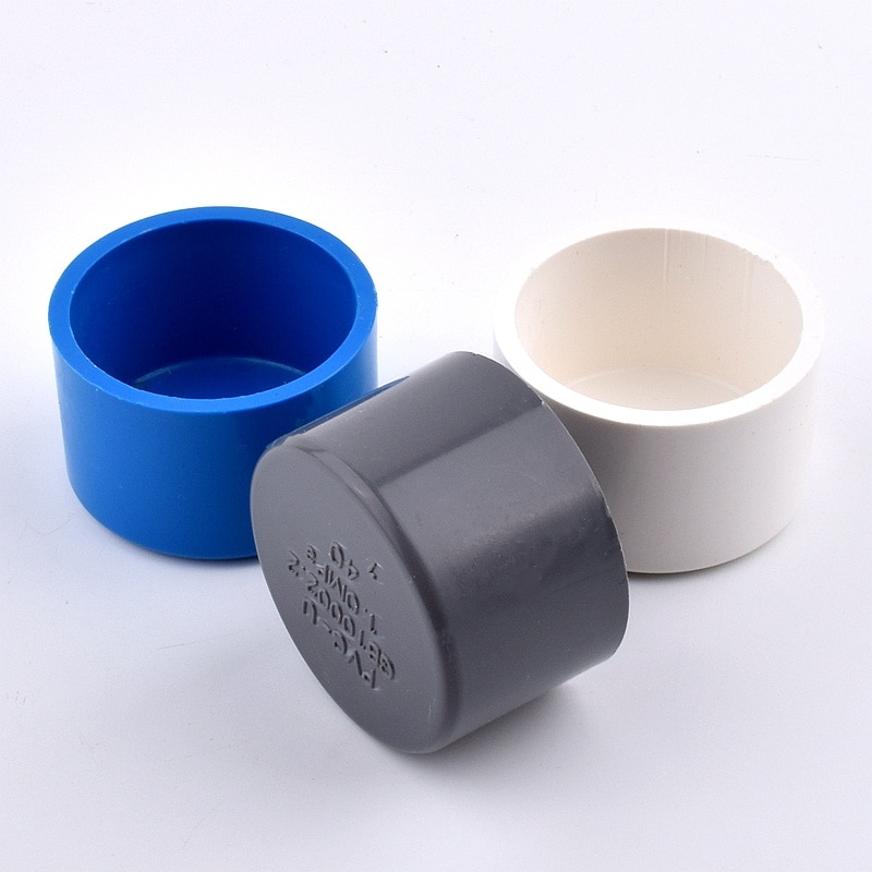 Tapa final de PVC para tubería de riego de jardín, accesorios de Acuario, 20/25/32/40/50/63/75/90/110mm, 1-5 Uds.