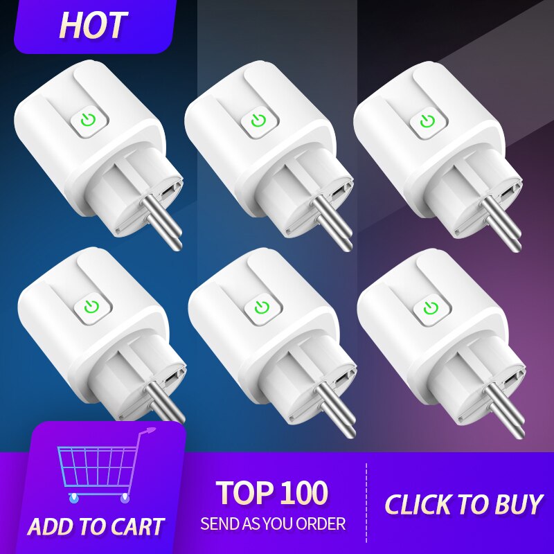 Smart Plug EU 16A Power Monitor Timer Socket Smart Home Accessories Multitools Wireless Compatible Alexa Google Home Assistant