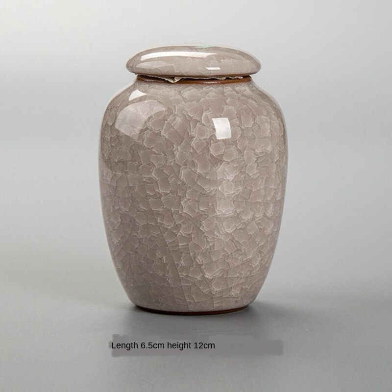 Keramische koele keramische pot grote verzegelde busset keramische pot keuken plastic grote busdoos: Donker kaki