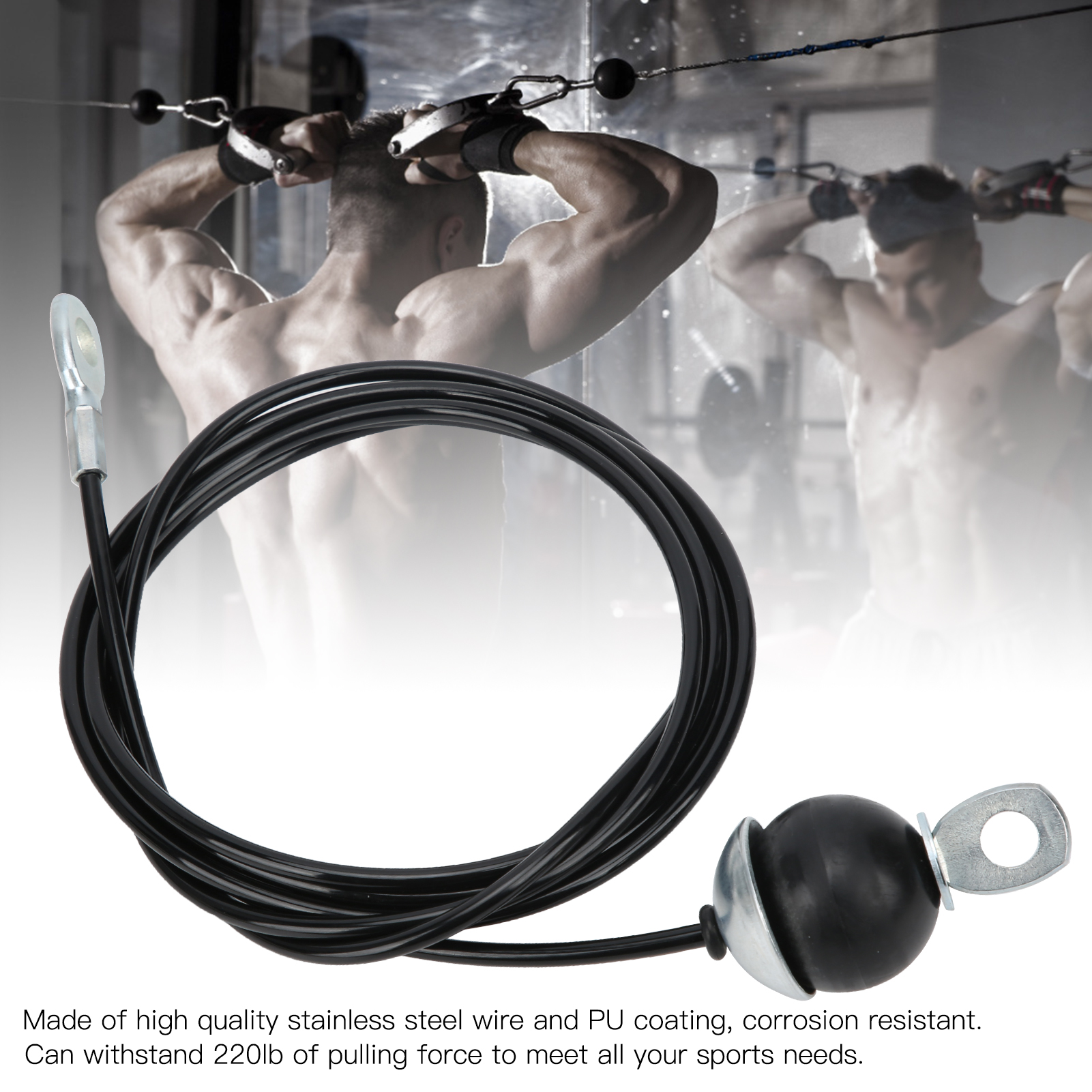 Cuerda de alambre para gimnasio, sistema de polea de Cable de Fitness, cuerda de acero de alta resistencia para gimnasio en casa, entrenamiento de carga de elevación, 2/2.5