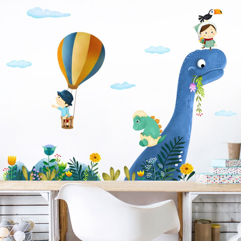 Stor dinosaur park wallsticker til børneværelse aftagelig vinyl børnehave kunst decals pvc plakat tegneserievægklistermærker boligindretning