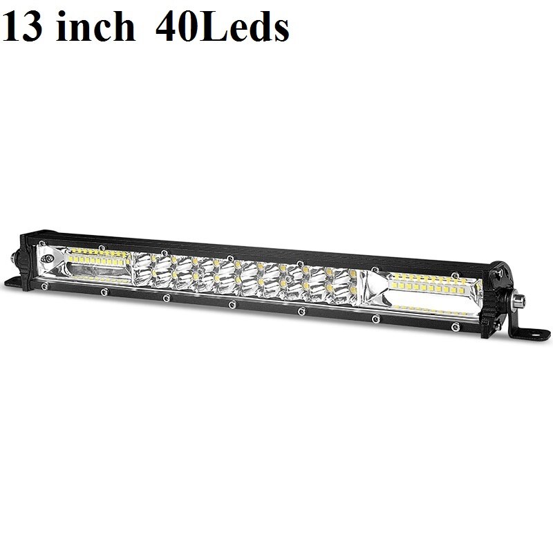 Racbox Ultra Slanke Led Licht Bar Dual Rij 7 13 20 Inch Spot Flood Beam Led Verlichting Voor Suv uaz Off Road Atv Offroad 12V 24V: 13 inch Combo Beam