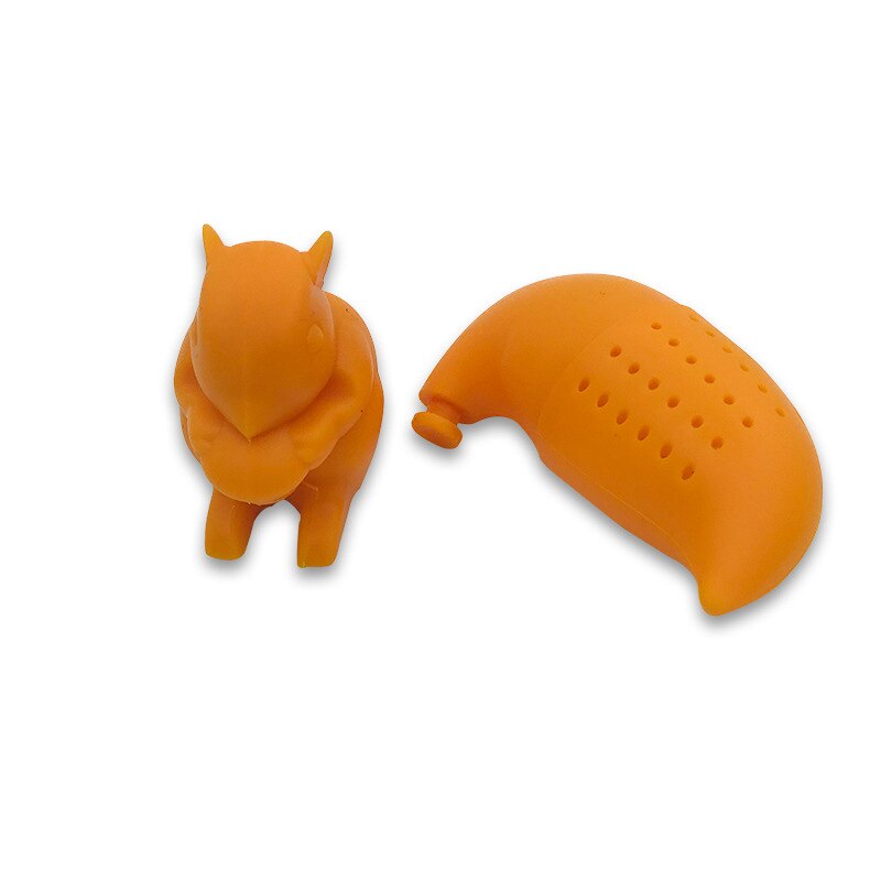 Tea Infuser Silicone Cute Squirrel Shape Tea Coffee Loose Leaf Strainer Bag Filter Teapot Accessories Tea Bags Drinkware
