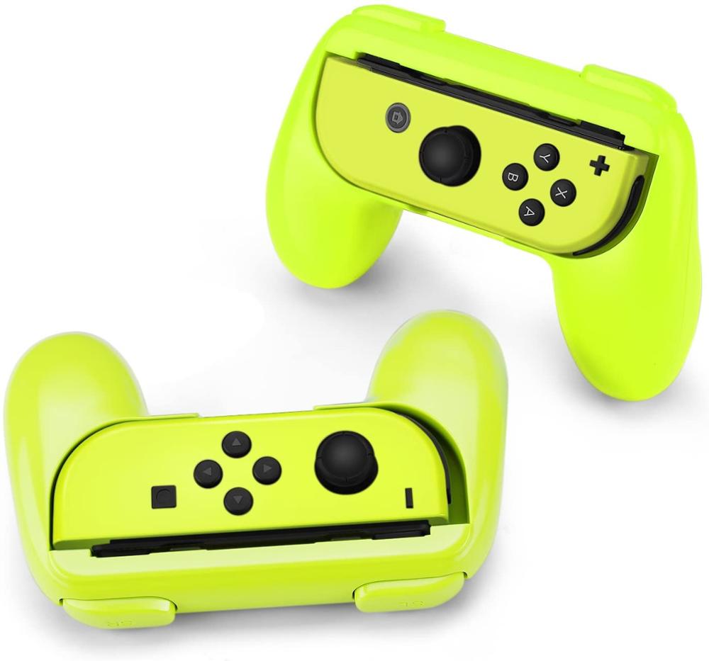 Soporte de Joycon izquierdo + derecho para Nintendo Switch NS, mando Joy-Con, accesorios de agarre de mano, 2 uds.: Grip Green