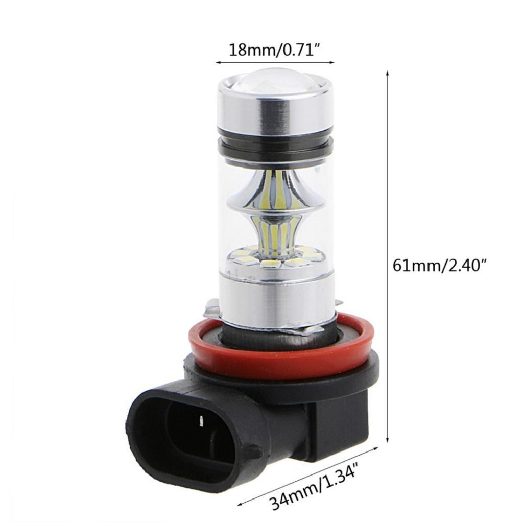 2 Stuks Wit H11 / H11 100W 8000K Led Fog Driving Gloeilampen Lamp