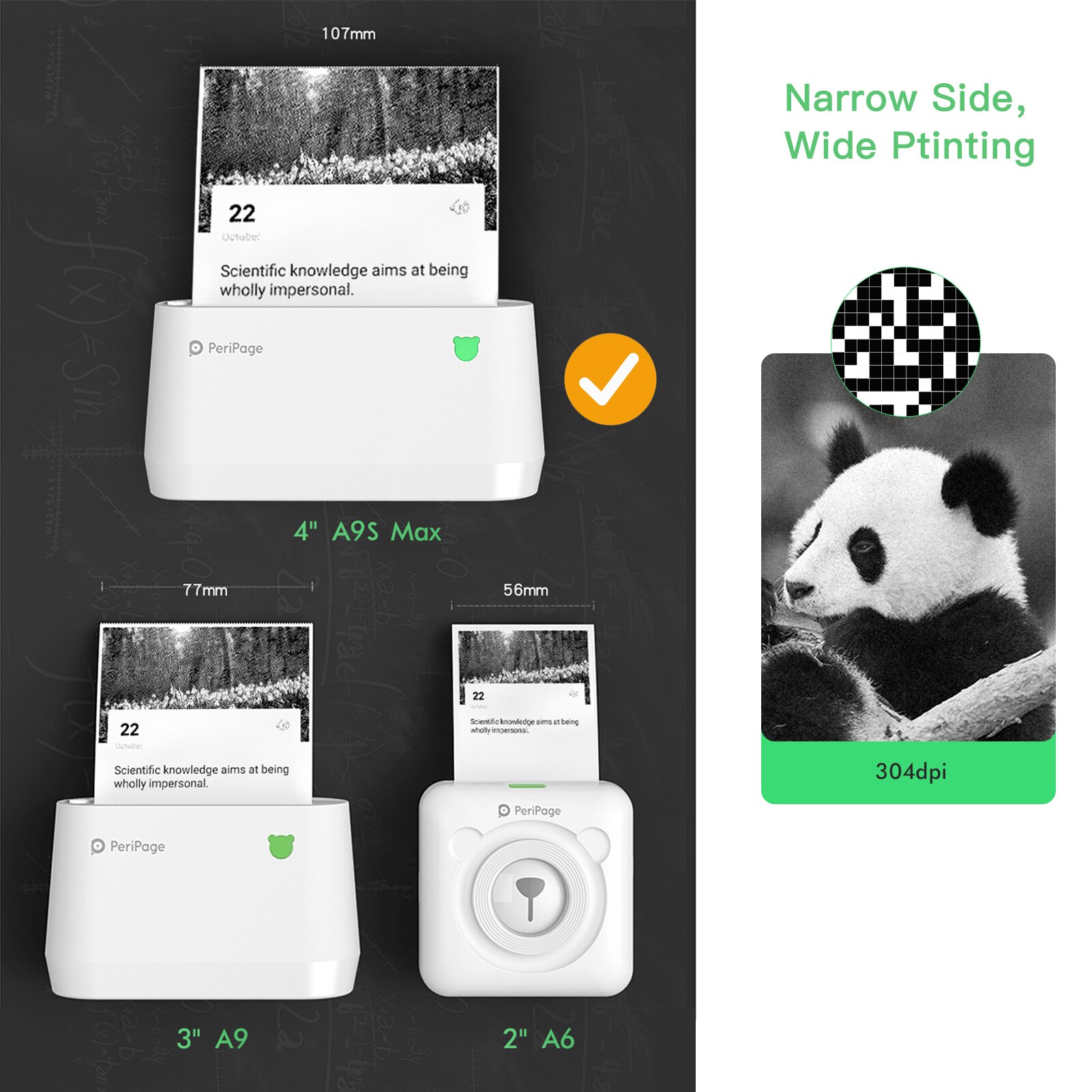 Peripage A9s Max Portable Photo Printer 304Dpi Bluetooth Draadloze Thermische Printer Ontvangst Label Maker Sticker Peripage A9 Max A8