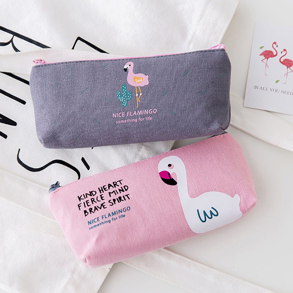 Limit visar 1pc populära rosa tecknade flamingos brevpapper penna pennväska sminkfodral blixtlåspåse skolpapper