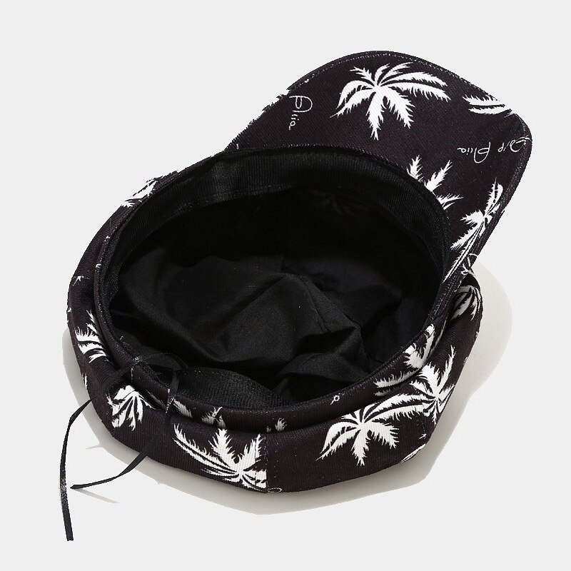 Ldslyjr-Gorra con estampado de coco para pintor, gorro de pintor informal con visera octogonal, unisex, algodón, 21 unidades