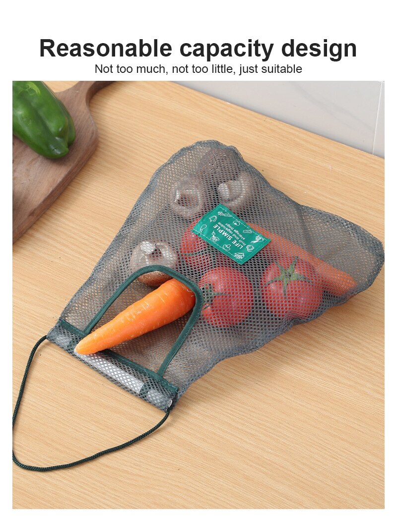 Vegetable Fruits Storage Bag Portable Reusable Grocery Bags Eco-Friendly Net Bag Onion Storage Reusable Kitchen Storage