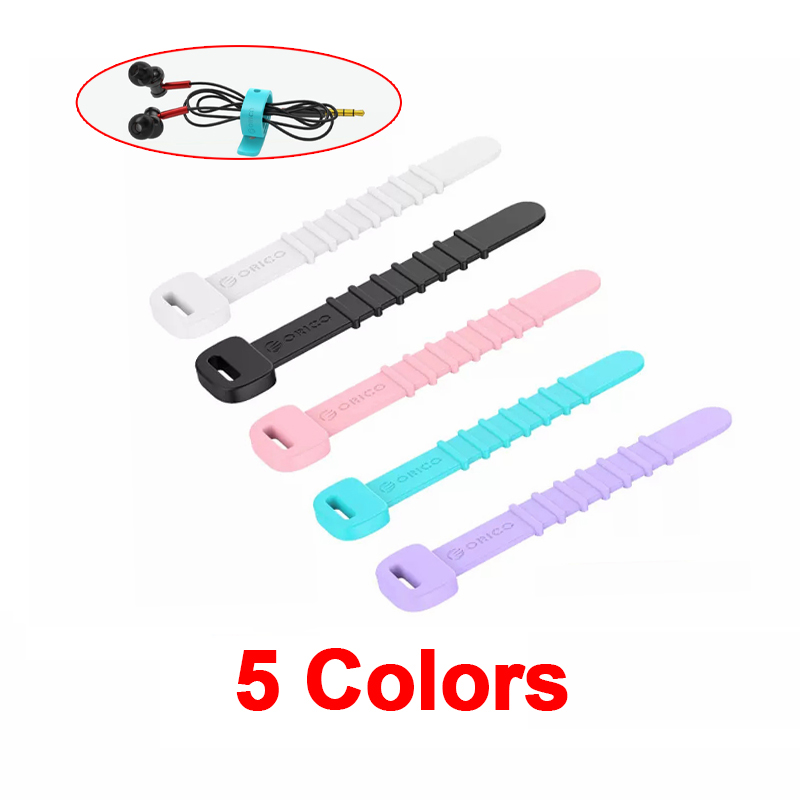 ORICO Cable Organizer Colorful Stand Protector Cord Storage Silicone Cable Organizer Desktop Organizer Cable Management Tape: Gold