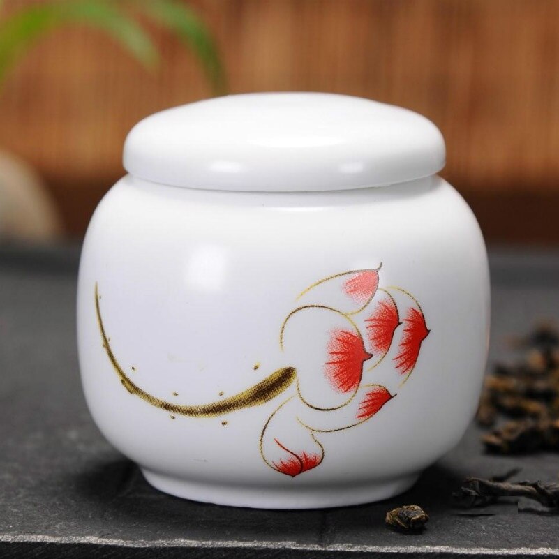 Mini boîte à thé Portable créative en céramique, récipient traditionnel chinois à thé avec motif de peinture chinoise: 6x6cm / 02
