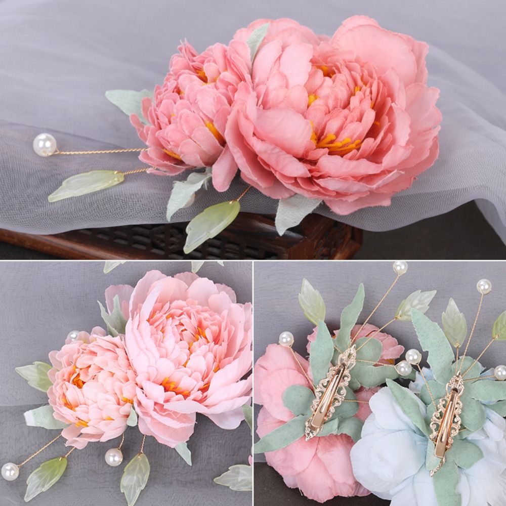 Alfinetes para Cabelo para Mulheres, Flor De Seda, Pérola Grampos De Cabelo, Noiva Capacete, Broche De Flores De Dama De Noiva, Festa De Casamento, Presilhas