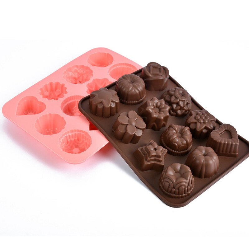 Freshware 12- hulrum mini fancy bundt kage silikone form og bageform